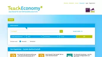 Screenshot der Teach Economy Website