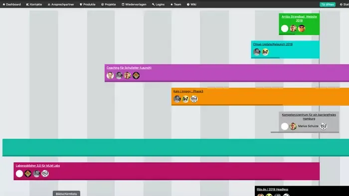Intranet, Screenshot / Projektübersicht