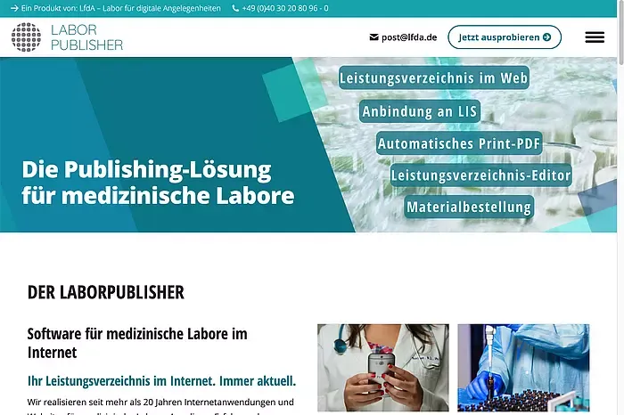 Screeenshot LaborPublisher Website