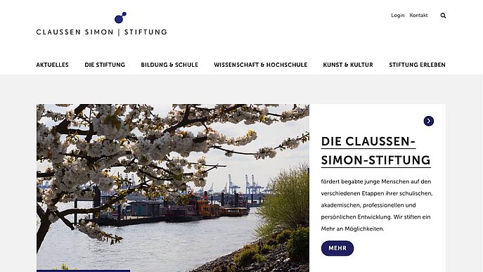 Claussen Simon Stiftung, Screenshot